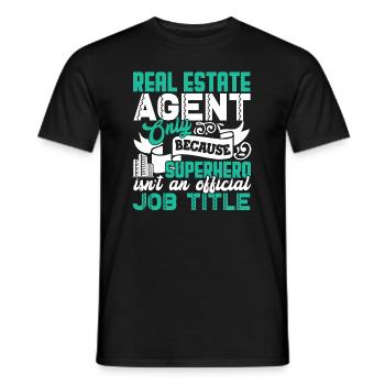 Real Estate Real Estate Agent Job Title - Men's T-Shirt - black - Front - AI Model Male 178 light (178cm)