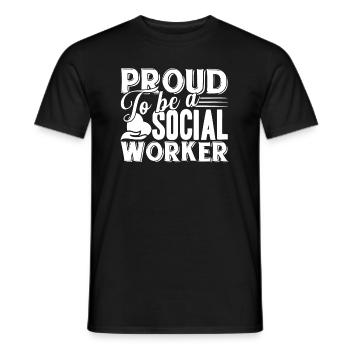 Social Worker Proud To Be A Social Worker - Men's T-Shirt - black - Front - AI Model Male 178 light (178cm)