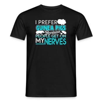 Guinea Pig I Prefer Guinea Pig - Men's T-Shirt - black - Front - AI Model Male 178 light (178cm)