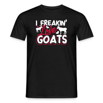 Goat I Freakin Love Goats - Men's T-Shirt - black - Front - AI Model Male 178 light (178cm)