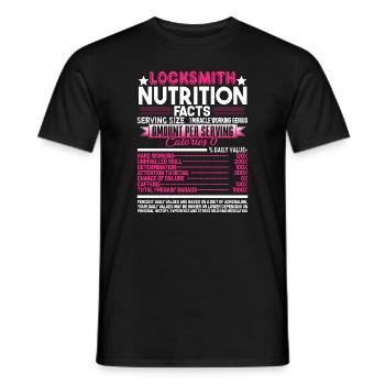 Locksmith Locksmith Nutrition Facts - Men's T-Shirt - black - Front - AI Model Male 178 light (178cm)