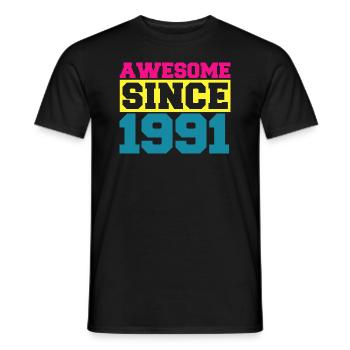 Awesome since 1991. Funny gift men women birthday - T-shirt homme - noir - Devant - AI Model Male 178 light (178cm)