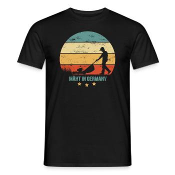 MÄHT IN GERMANY lustiger Garten Spruch Rasenmähen - Männer T-Shirt - Schwarz - Vorne - AI Model Male 178 light (178cm)