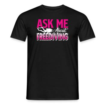 Freediving Ask Me About Freediving - Men's T-Shirt - black - Front - AI Model Male 178 light (178cm)