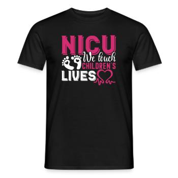 Nicu Nurse Nicu Nurse We Touch Children s Lives - Men's T-Shirt - black - Front - AI Model Male 178 light (178cm)