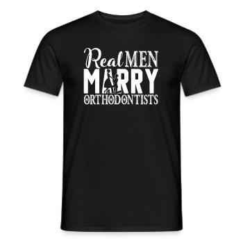 Orthodontist Real Men Marry Orthodontist - Men's T-Shirt - black - Front - AI Model Male 178 light (178cm)