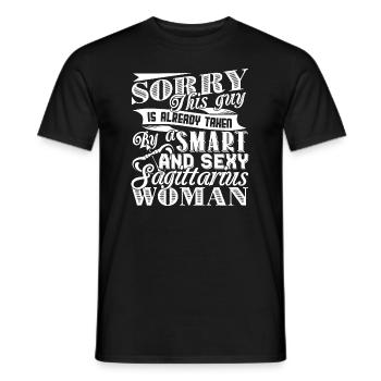 Sagittarius Taken By Smart And Sexy Sagittarius - Men's T-Shirt - black - Front - AI Model Male 178 light (178cm)