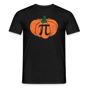 Distressed Pumpkin Pi Math Teacher Haloween - Men's T-Shirt - black - Front - AI Model Male 178 light (178cm)