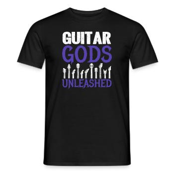 Guitar Gods Unleashed - Guitar Design - Men's T-Shirt - black - Front - AI Model Male 178 light (178cm)