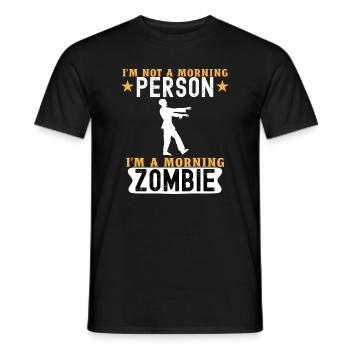Je ne suis pas une personne du matin, je suis un zombie du matin - T-shirt homme - noir - Devant - AI Model Male 178 light (178cm)