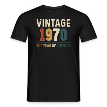 54 Years Old Vintage 1970 54th Birthday Gifts - Men's T-Shirt - black - Front - AI Model Male 178 light (178cm)