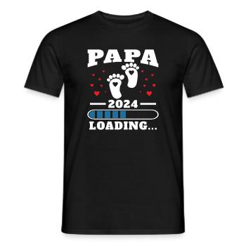 Papa 2024 Drôle Cadeau Fête Des Pères Enceinte - T-shirt homme - noir - Devant - AI Model Male 178 light (178cm)