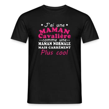 J'ai une maman cavalière - T-shirt homme - noir - Devant - AI Model Male 178 light (178cm)