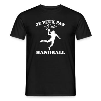 Je peux pas j'ai Handball - T-shirt homme - noir - Devant - AI Model Male 178 light (178cm)
