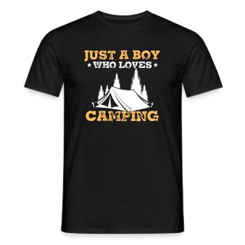 Just A Boy Who Loves Camping - Men's T-Shirt - black - Front - AI Model Male 178 light (178cm)