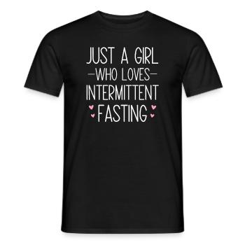 Just A Girl Who Loves Intermittent Fasting - Men's T-Shirt - black - Front - AI Model Male 178 light (178cm)