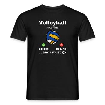 Le volley-ball m’appelle et je dois y aller - T-shirt homme - noir - Devant - AI Model Male 178 light (178cm)
