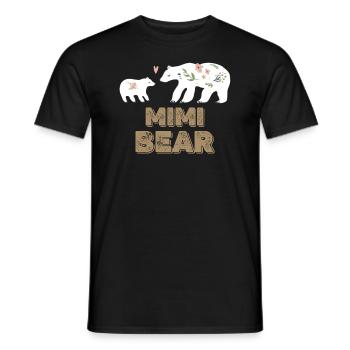 Mimi Ours Maman Maman Floral Bonne fête des mères - T-shirt homme - noir - Devant - AI Model Male 178 light (178cm)