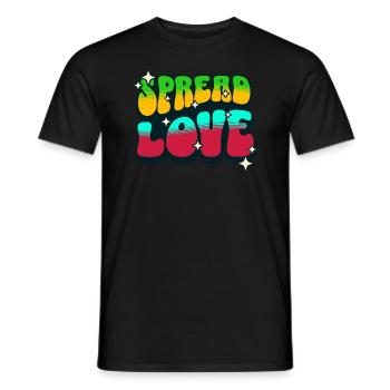 Spread love retro - Männer T-Shirt - Schwarz - Vorne - AI Model Male 178 light (178cm)