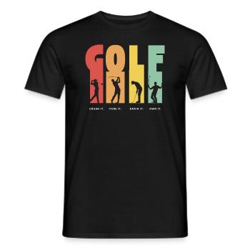 Golf. Crush it. Pure it. Drain it. Own it. T-Shirt - Men's T-Shirt - black - Front - AI Model Male 178 light (178cm)