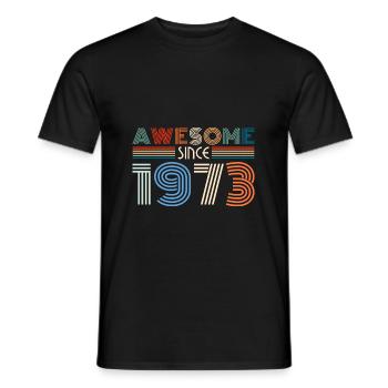 Vintage 1973 73 Anniversaire Retro Vintage Cadeau - T-shirt homme - noir - Devant - AI Model Male 178 light (178cm)