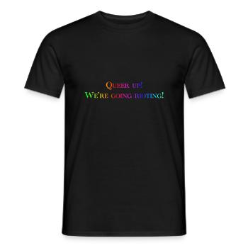 Queer Up - Männer T-Shirt - Schwarz - Vorne - AI Model Male 178 light (178cm)