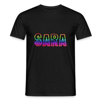sara rs rainbow - Men's T-Shirt - black - Front - AI Model Male 178 light (178cm)