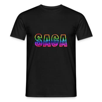 saga rs regenbogen - Männer T-Shirt - Schwarz - Vorne - AI Model Male 178 light (178cm)