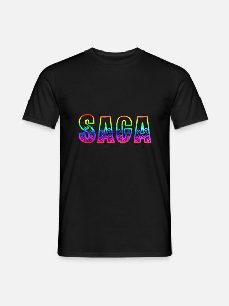 saga rs regenbogen - Männer T-Shirt - Schwarz
