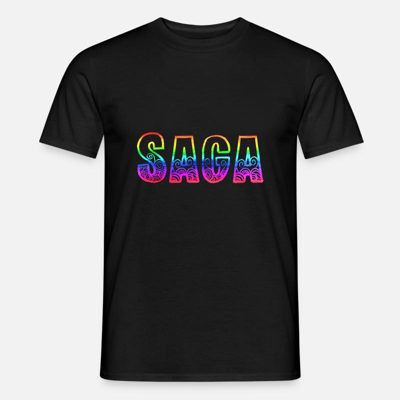 saga rs regenbogen - Männer T-Shirt - Schwarz
