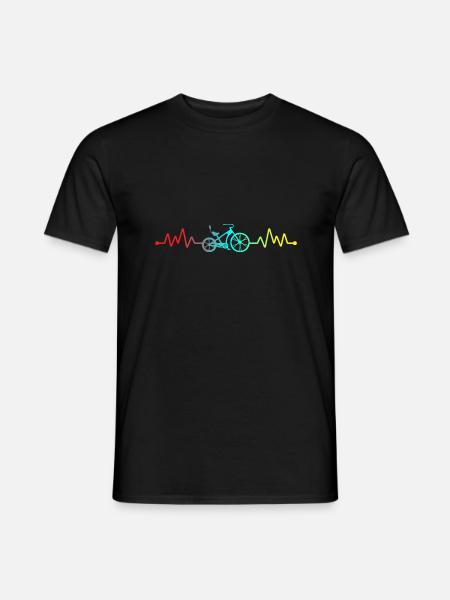 Hartslag Fiets Cardio Puls Fiets - Heren T-shirt - zwart