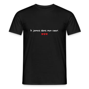 À jamais dans mon coeur - idée cadeau couple - T-shirt homme - noir - Devant - AI Model Male 178 light (178cm)
