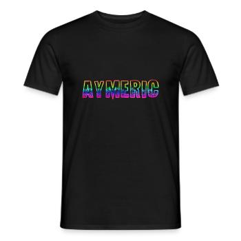 aymeric rs regenbogen - Männer T-Shirt - Schwarz - Vorne - AI Model Male 178 light (178cm)