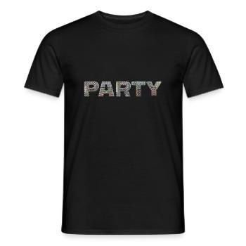 Soirée des années 80 DISCO lettrage disco ball look danse - T-shirt homme - noir - Devant - AI Model Male 178 light (178cm)