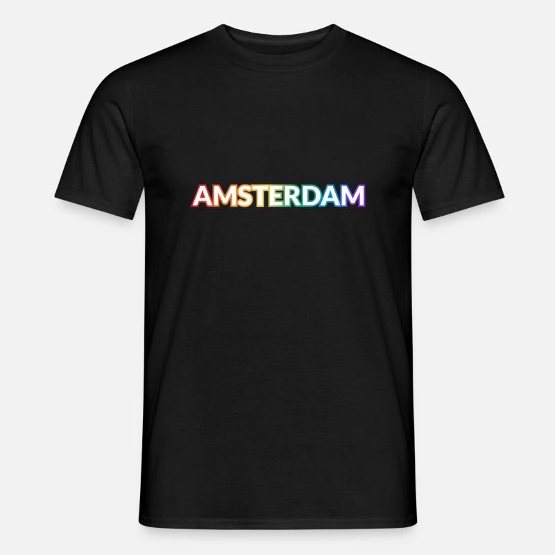 Schwuler Amsterdamer Regenbogen - Männer T-Shirt - Schwarz