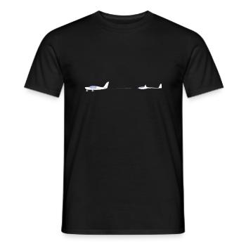 Flugzeugschlepp, Motorflugzeug, Segelflugzeug - Männer T-Shirt - Schwarz - Vorne - AI Model Male 178 light (178cm)