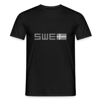 Taktische Flagge Schwedens - Männer T-Shirt - Schwarz - Vorne - AI Model Male 178 light (178cm)