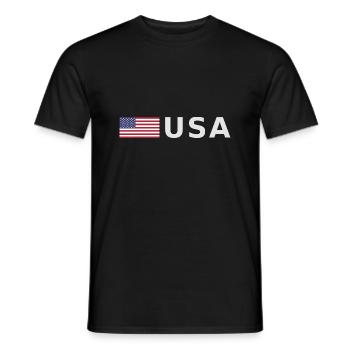 ÉQUIPE États-Unis Drapeau américain devant la police de caractères - T-shirt homme - noir - Devant - AI Model Male 178 light (178cm)