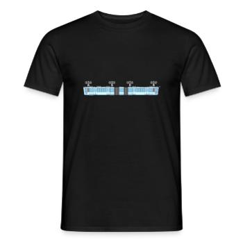Schwebebahn lang pixelart - Männer T-Shirt - Schwarz - Vorne - AI Model Male 178 light (178cm)