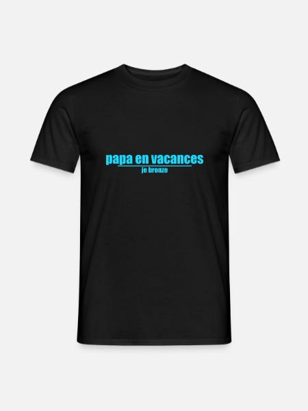 papa en vacances - T-shirt homme - noir