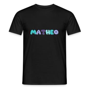 Name - Matheo - Männer T-Shirt - Schwarz - Vorne - AI Model Male 178 light (178cm)