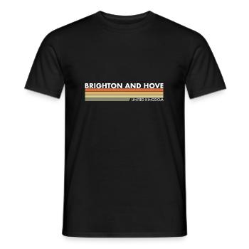 Brighton And Hove UK Britisch Brite - Männer T-Shirt - Schwarz - Vorne - AI Model Male 178 light (178cm)