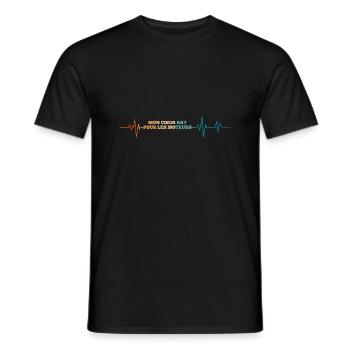 Battement de coeur mon cœur bat pour les moteurs - T-shirt homme - noir - Devant - AI Model Male 178 light (178cm)