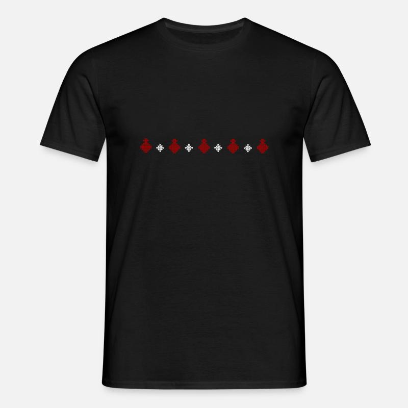 Strickpullover Muster Reihe Weihnachtskugel - Männer T-Shirt - Schwarz