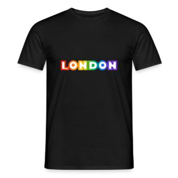 Londres arc-en-ciel Gay LGBTQ pride - T-shirt homme - noir - Devant - AI Model Male 178 light (178cm)