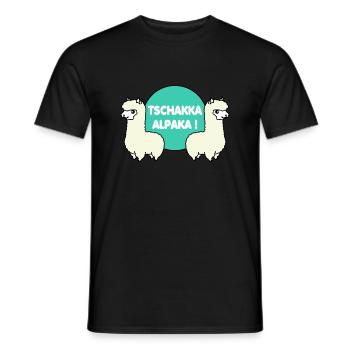 TSCHAKKA ALPAKA! - Männer T-Shirt - Schwarz - Vorne - AI Model Male 178 light (178cm)