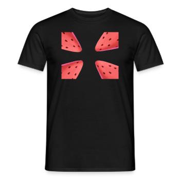 Melonenstückchen - Männer T-Shirt - Schwarz - Vorne - AI Model Male 178 light (178cm)