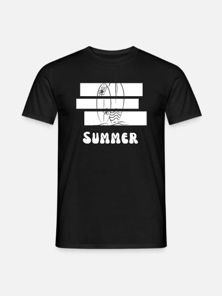 Sommer Urlaub Strand Meer Sufing - Männer T-Shirt - Schwarz