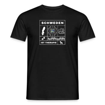 Schweden ist Therapie - Männer T-Shirt - Schwarz - Vorne - AI Model Male 178 light (178cm)