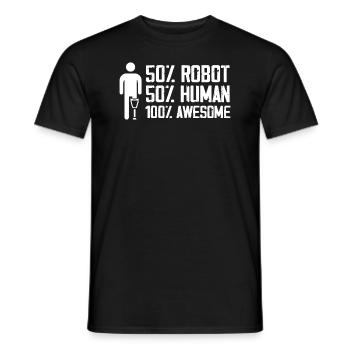 50% Human 50% Robot 100% Awesome | Prosthetic Leg - Men's T-Shirt - black - Front - AI Model Male 178 light (178cm)